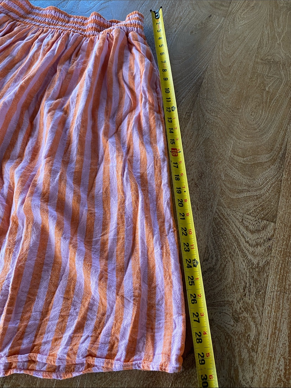 Linen Blend Striped Skirt - Picture 5 of 6